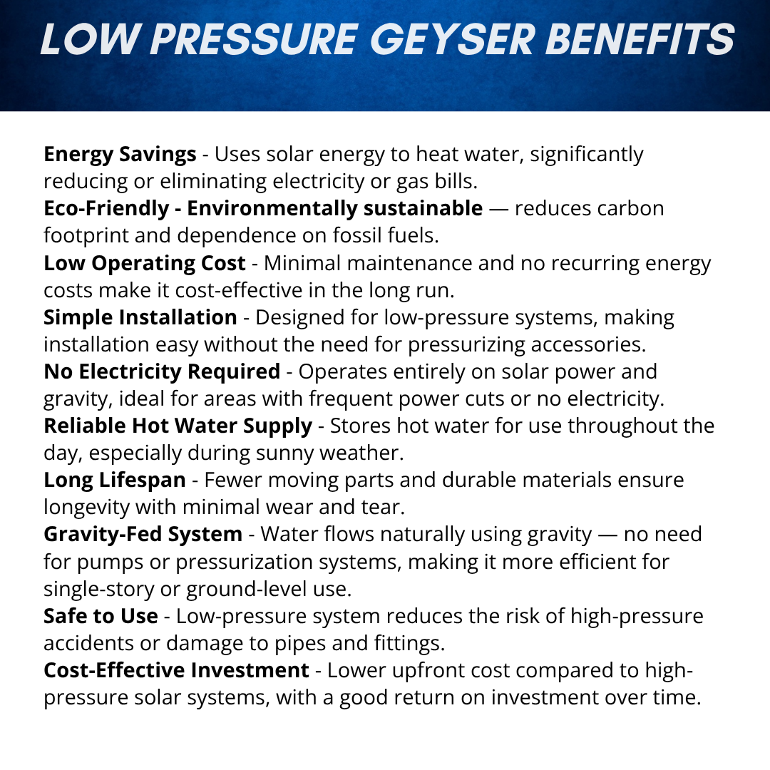 HiTech Low Pressure Solar Geyser 150L